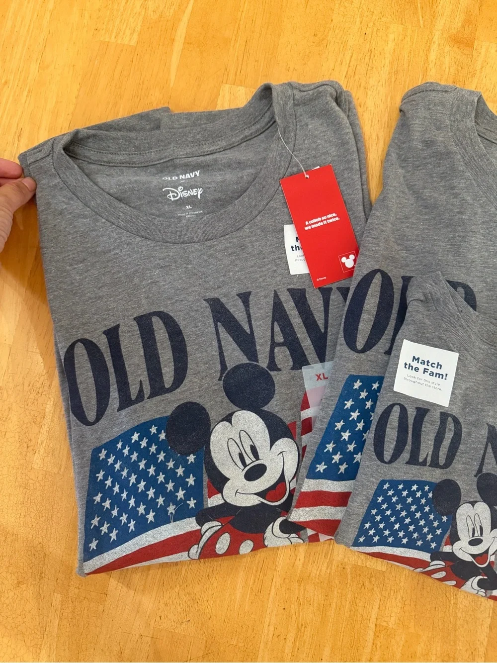 Old Navy Gray Mickey Mouse American Flag Graphic Tee - Set